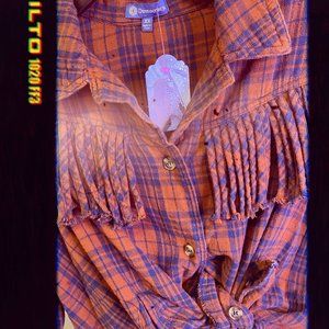 DEMOCRACY FRINGE FLANNEL XS